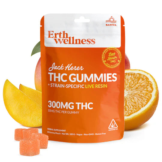 ERTH D9 THC Gummies (300mg 30ct pouch)