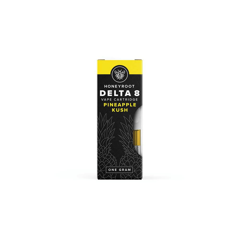 Honeyroot D8 Cartridge (1g) - Pineapple Kush - 1 Gram with packaging