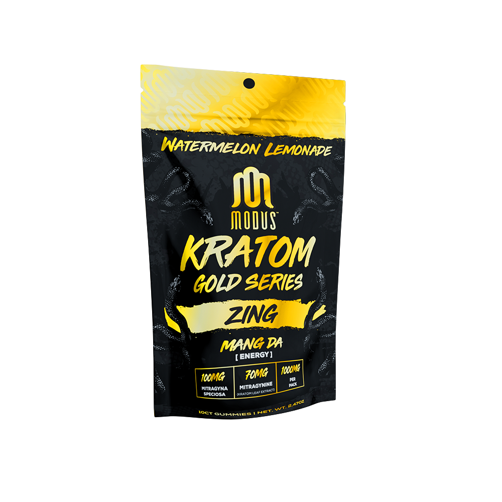 Modus Kratom Gold Series Gummies (10ct 1000mg Pouch) - Zing with packaging