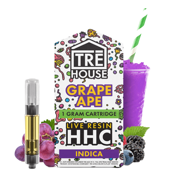 Tre House Live Resin + HHC Cartridge (1g) | Grape Ape Live Resin