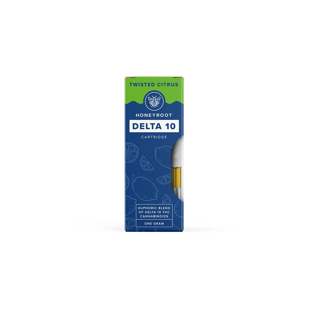 Honeyroot D10 Cartridge (1g) - Twisted Citrus with packaging