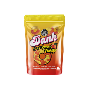 Puff Xtrax D8 Dank Sour Peach Rings (250mg 10ct Pouch)