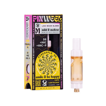 Pinweel Live Resin D11 Cartridges (2g) | Pineapple OG - Hybrid with packaging