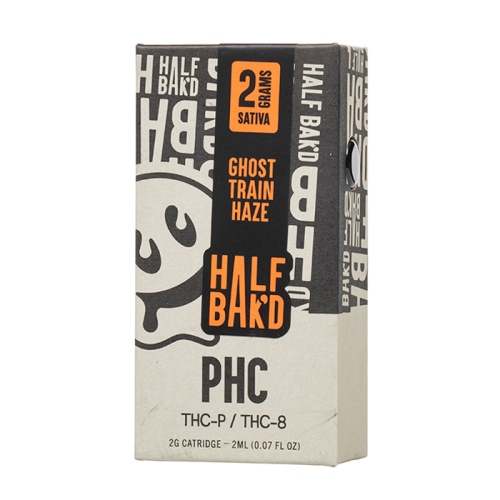 Half Baked PHC Cartridge (2g) Ghost Train Haze with packaging