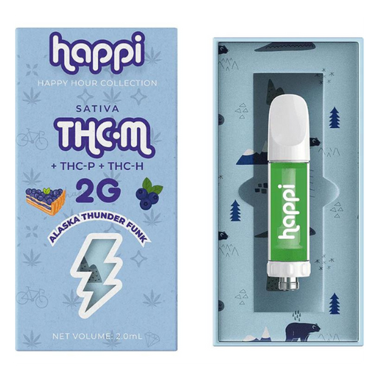 Happi THC-M Cartridge (2g) - Alaska Thunder Funk with packaging