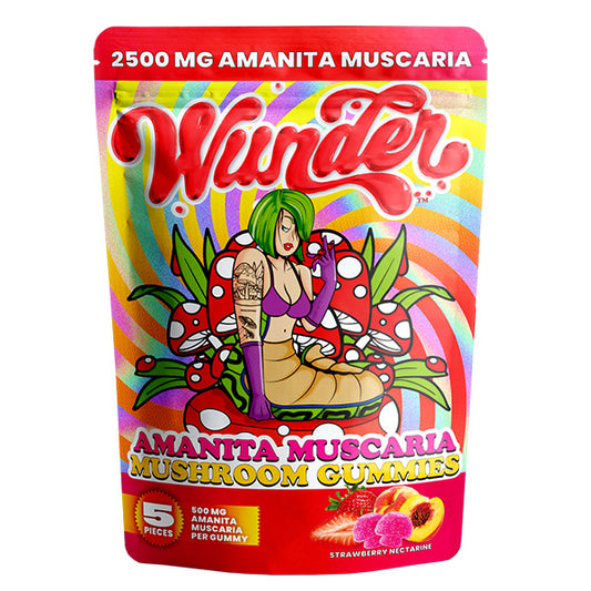 Wunder Mushroom Gummies (2500mg 5ct Pouch) | MOQ 10 Strawberry Nectarine