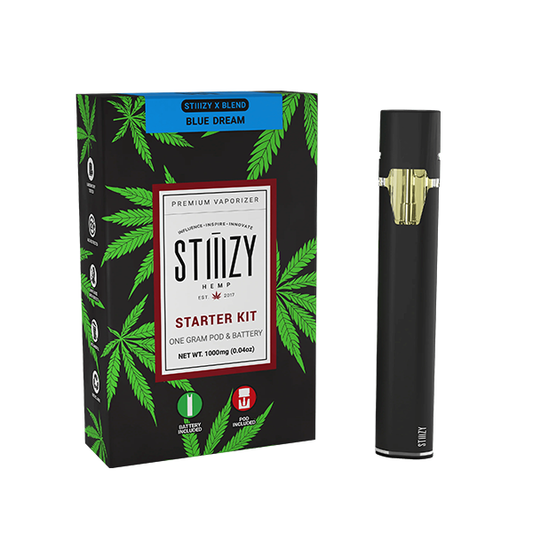 STIIIZY Starter Kit X-Blend (1g Pod + Battery) - Blue Dream with packaging