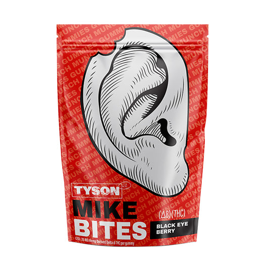 Tyson 2.0 D8 Mike Bites Gummies (500mg 20ct Pouch) - Black Eye with packaging