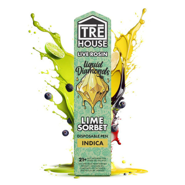 Tre House Live Rosin Liquid Diamonds Disposable (2g) Lime Sorbet (Indica) 2-Gram