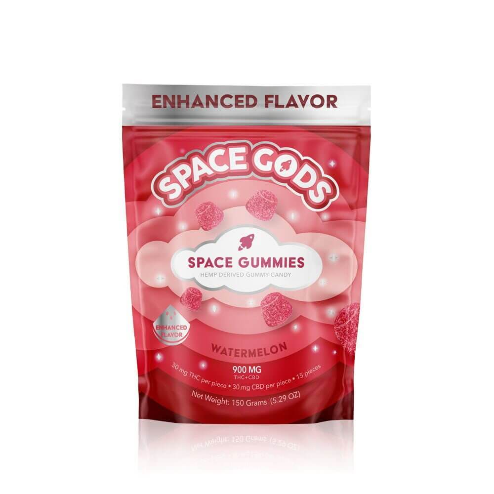 Space Gods Mega Dose D9 + CBD Space Gummies (900mg 15ct Pouch) | Watermelon