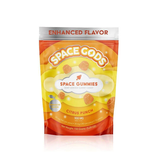 Space Gods Mega Dose D9 + CBD Space Gummies (900mg 15ct Pouch) | Citrus Punch