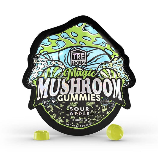 Tre House Magic Mushroom Gummies (15ct Pouch) Sour Apple