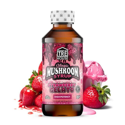 Tre House Magic Mushroom Syrup (1150mg 4oz Bottle) | Strawberry Gelato