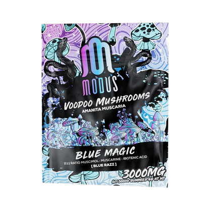 Modus Amanita Voodoo Mushrooms Gummies (3000mg 6ct Pouch)-Blue Magic with packaging