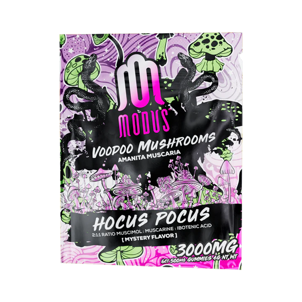 Modus Amanita Voodoo Mushrooms Gummies (3000mg 6ct Pouch)-Hocus Pocus with packaging