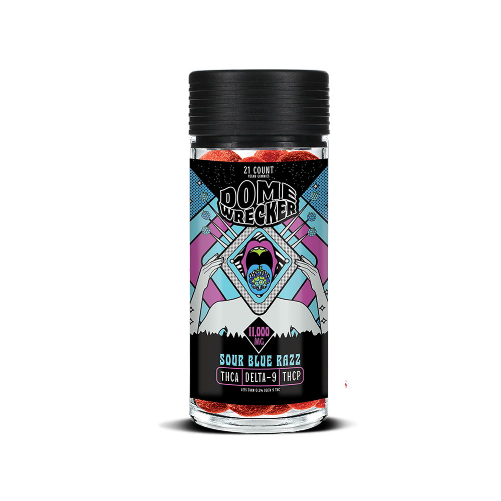 Domewrecker D9 Gummies (11000mg 21ct Jar) - Sour Blue Razz