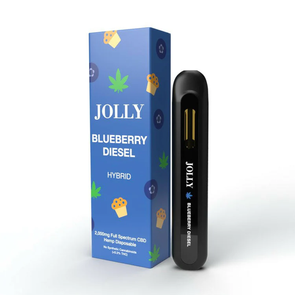 Jolly CBD Disposable (2000mg 2g) - Blueberry Diesel with packaging