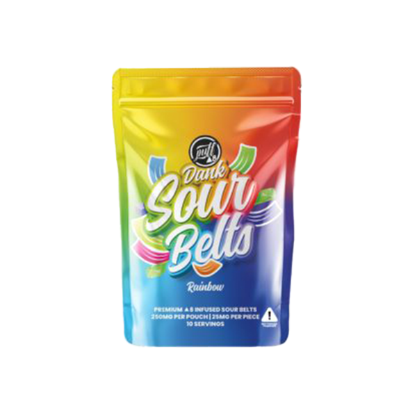 Puff Xtrax D8 Dank Sour Belts (250mg 10ct Pouch) - Rainbow