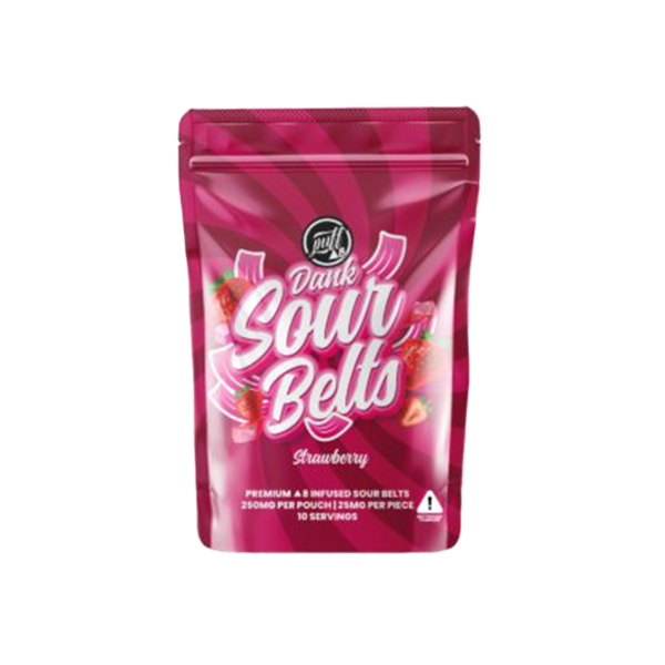 Puff Xtrax D8 Dank Sour Belts (250mg 10ct Pouch) - Strawberry