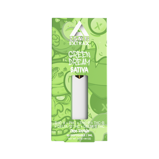 Zombi Extrax Oleo Resin Disposable (3g)  Green Drean with packaging