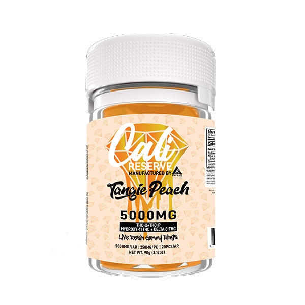 Cali Extrax Diamond Reserve Gummies (5000mg 20ct Jar) - Tangie Peach