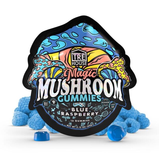 Tre House Magic Mushroom Gummies (15ct Pouch) Blue Raspberry